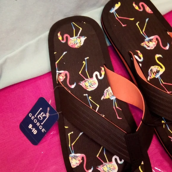 Flamingo Tote Bag with Flamingo Flip Flops - Picture 5 of 9